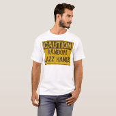 T-shirt Attention ANCIEN Signe - Mains Jazz Jaune/Noir (Devant entier)