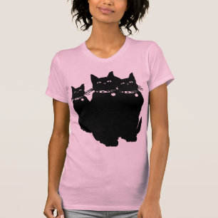 T-shirt Attention au chat noir