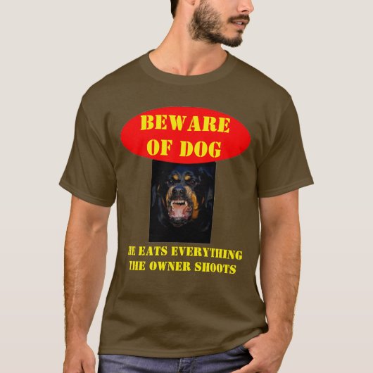 T-SHIRT ATTENTION AU CHIEN (Devant)
