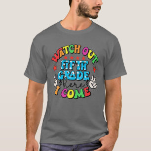 T-shirt Attention Cinquième Année Je Viens Équipe 5E Année