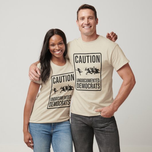 T-shirt ATTENTION Démocrates sans papiers Parodie Road Sig (Unisexe)