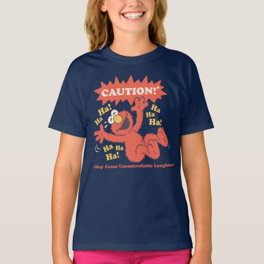 T-shirt Attention Elmo qui rit à l'approche (Devant)