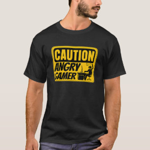 T-shirt Attention Joueur en colère Joueur Vidéo Joueur Pc