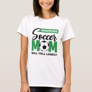 T-shirt Attention Maman De Football Va hurler Fort