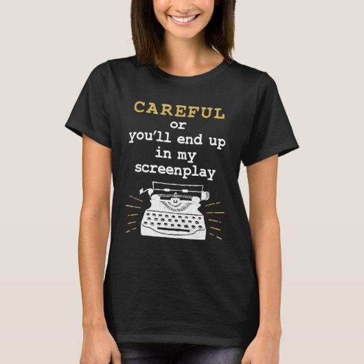T-shirt Attention Ou Vous Finirez Dans Mon Écran (Devant)