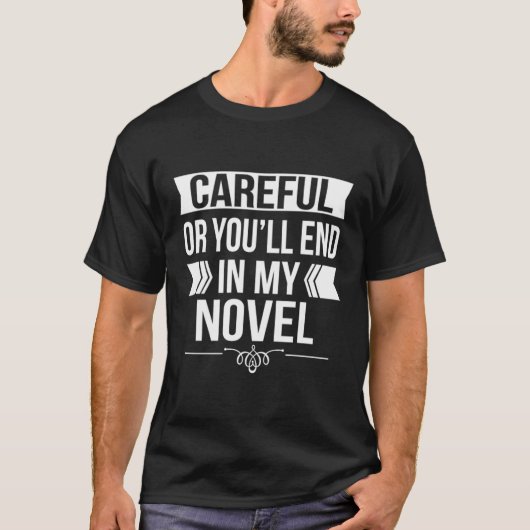 T-shirt Attention Ou Vous Finirez Dans Mon Novel Long Slee (Devant)