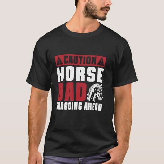 T-shirt Attention Papa Cheval se vante devant Papa Cheval (Devant)