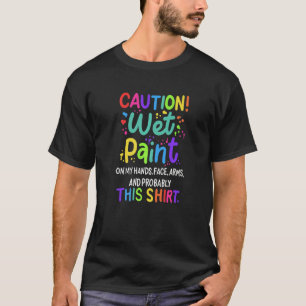 T-shirt Attention Peinture humide pour peintre
