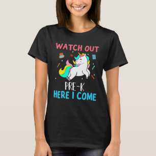 T-shirt Attention préscolaire, j'arrive, cadeau licorne pr