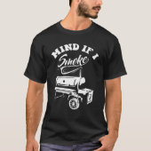 T-shirt Attention si je fume - Funny BBQ Smoker (Devant)