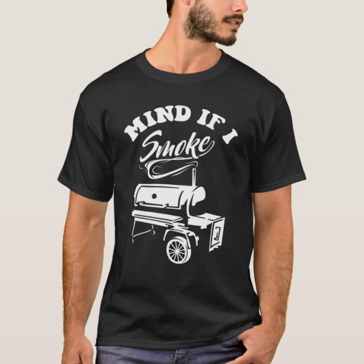 T-shirt Attention si je fume - Funny BBQ Smoker (Devant)