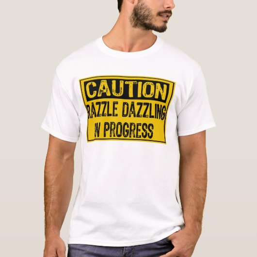 T-shirt Attention Signaler Éblouir En Cours-Bk/Yl (Devant)