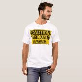 T-shirt Attention Signaler Éblouir En Cours-Bk/Yl (Devant entier)