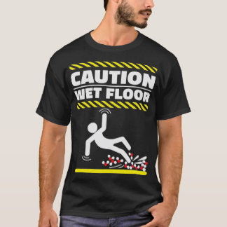 T-shirt Attention sol mouillé molécules H2O humour science