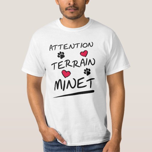 T-shirt ATTENTION, TERRAIN MINET ! (chat) (Devant)