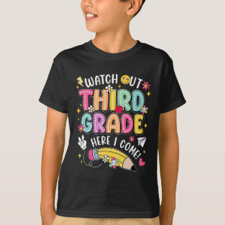 T-shirt Attention troisième année j'arrive Retour à l'écol