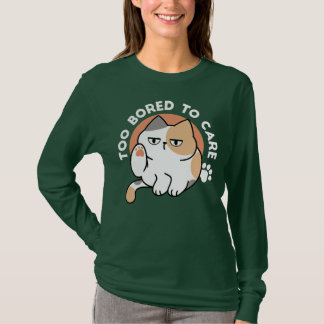 T-shirt Attitude de Chat Paresseux – Trop Ennuyé pour S'en