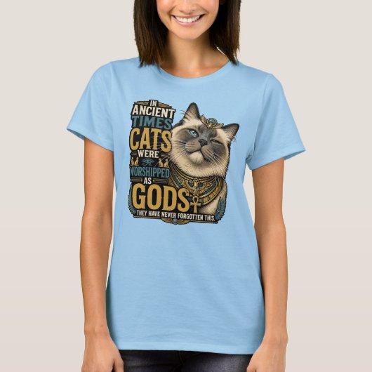 T-shirt Attitude de chat ragdoll antique (Devant)
