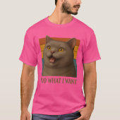 T-shirt Attitude de chat rétro (Devant)