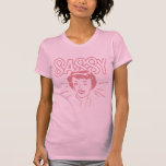 T-shirt Attitude rétro<br><div class="desc">T-shirt et cadeaux d'attitude féminine rétro. Le design présente une illustration d'une femme au style des années 1950 vintage qui s'envole, et dit, "Sassy". Parfait pour les filles qui aiment l'humour et le style rétro amusant.</div>
