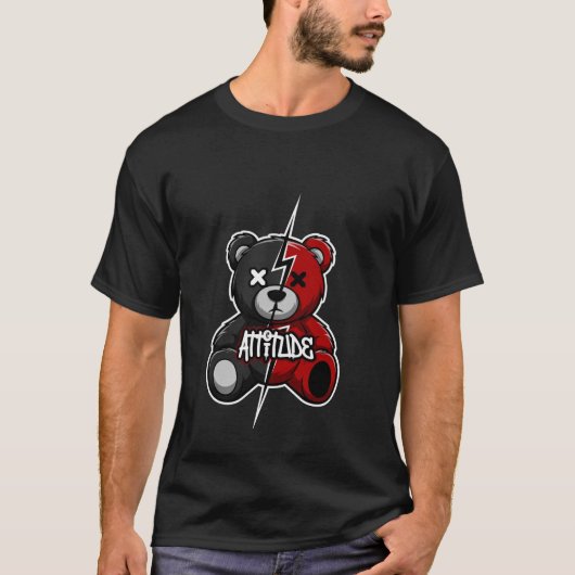 T-shirt Attitude Split Bear | Lightning X-Eyes Teddy Graph (Devant)