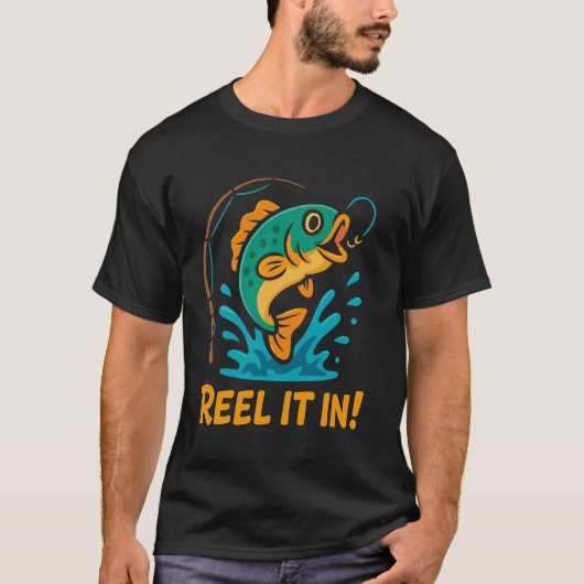 T-shirt Attrape-le drôle de pêche à la basse capture (Devant)