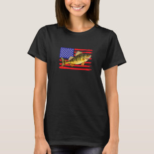 T-shirt Attraper Plus De Perche Jaune Drapeau Usa Perche J