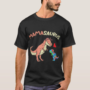 T-shirt Attrapez ce mignon Mamasaurus Heart Puzzle Dino T-