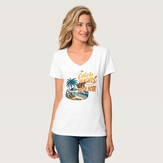 T-shirt Attrapez des vols, pas les heures de pointe (Devant entier)