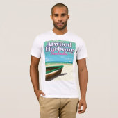 T-shirt Atwood Harbour Bahamas affiche de voyage (Devant entier)