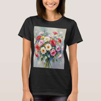 T-shirt au bouquet de fleurs aquarelle