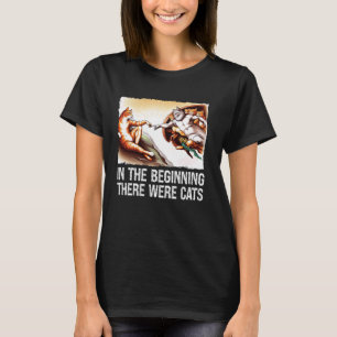 T-shirt Au commencement peinture de création de chats paro