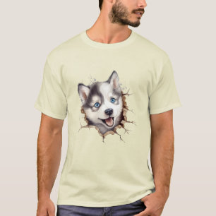 T-shirt Au-delà de la barrière : le joueur d'un chiot Husk