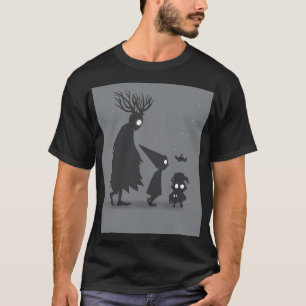 T-shirt Au-dessus de la silhouette du mur du jardin