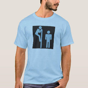 T-shirt Au-dessus des toilettes de public de voyeur de