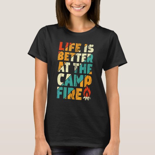 T-shirt Au feu de camp Camping Vitange (Devant)