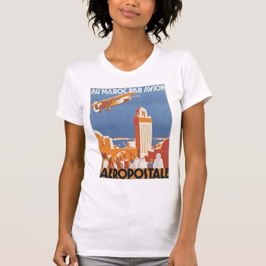 T-shirt Au Maroc Par Avion (Devant)