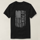 T-shirt Au Pair USA Flag Distressed design (Design devant)