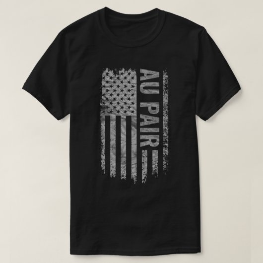 T-shirt Au Pair USA Flag Distressed design (Design devant)