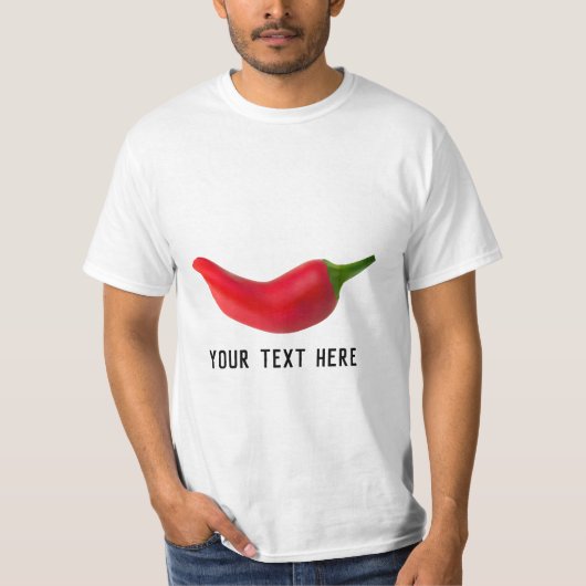T-shirt au piment rouge chaud personnalisé (Devant)