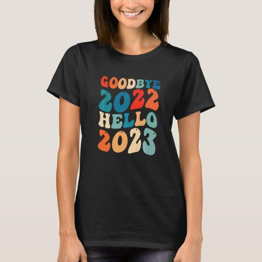T-shirt Au revoir 2022 Bonjour 2023 Super Retro Nouvel An (Devant)