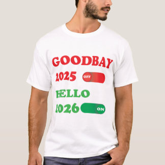 T-shirt Au revoir 2025 Bonjour 2026 Conception d'interrupt