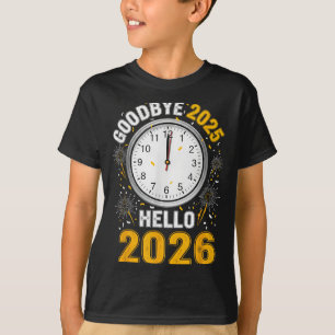 T-shirt Au revoir 2025 Bonjour 2026 Tee Avec Horloge Nouve