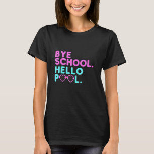 T-shirt Au revoir l'école, bonjour la piscine  Rétro Ensei