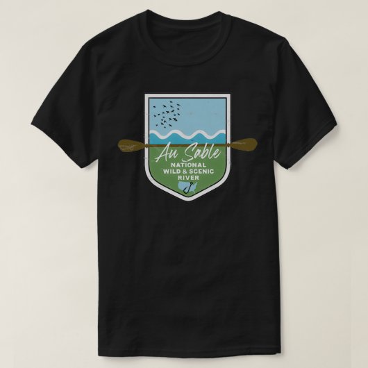 T-shirt Au Sable National Wild and Pittoresque River Michi (Design devant)