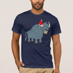 T-shirt au taureau de dessin animé mignon