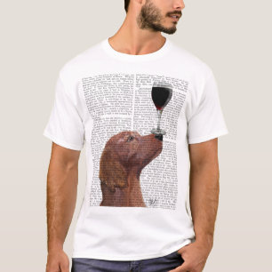 T-shirt Au Vin de chien de poseur rouge