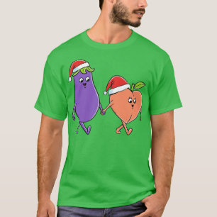 T-shirt aubergine de Noël et pêche