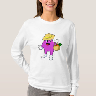 T-shirt Aubergine en tant que fermier à la carotte