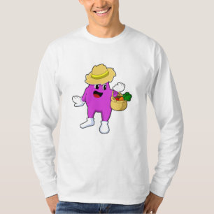 T-shirt Aubergine en tant que fermier à la carotte